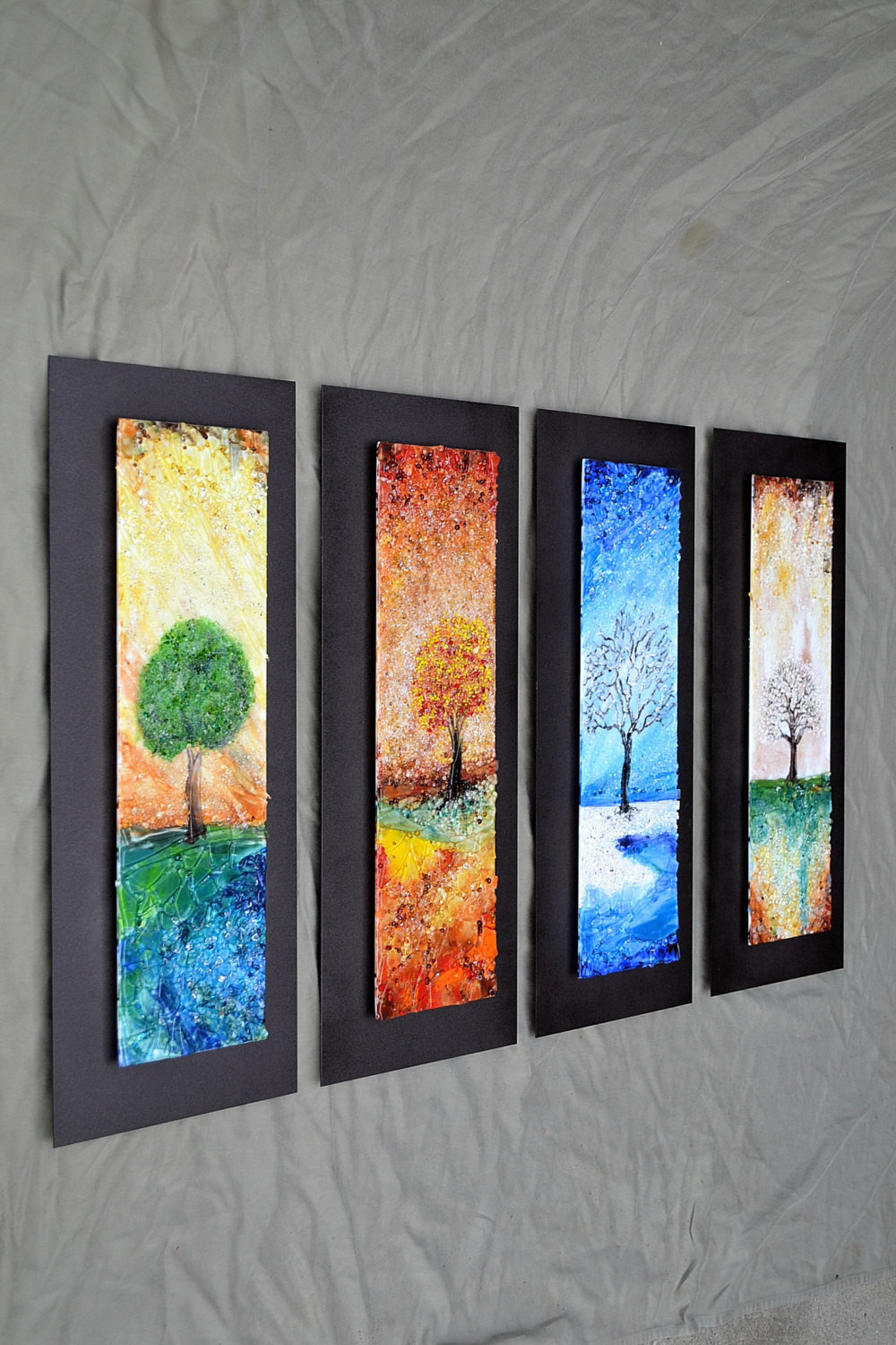 Best ideas about Glass Wall Art
. Save or Pin The Four Seasons Fused Glass Wall Art with Textured by Now.