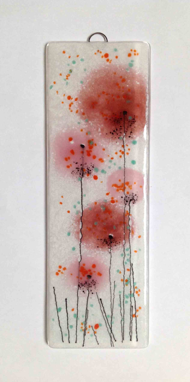 Best ideas about Glass Wall Art
. Save or Pin Pink coral salmon fused glass wall art flower panel hanging Now.