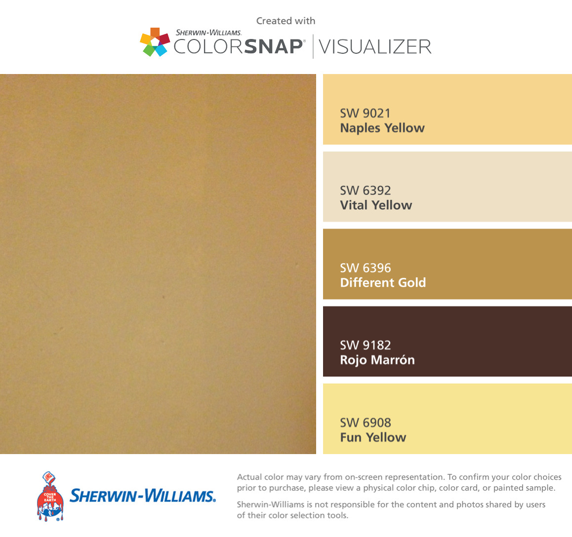 Best ideas about Gold Paint Colors
. Save or Pin I found these colors with ColorSnap Visualizer for iPhone Now.