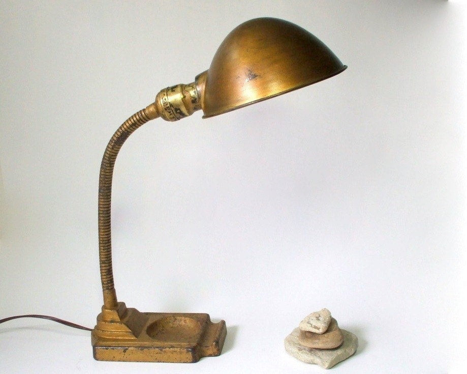 Best ideas about Gooseneck Desk Lamp
. Save or Pin Antique Gooseneck Desk Lamp with Deco Base Now.