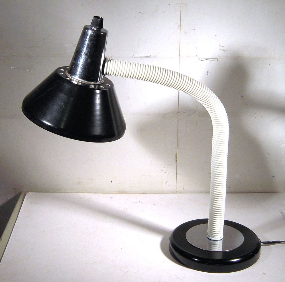 Best ideas about Gooseneck Desk Lamp
. Save or Pin VINTAGE DESK LAMP MID CENTURY MODERN BLACK CHROME WHITE Now.