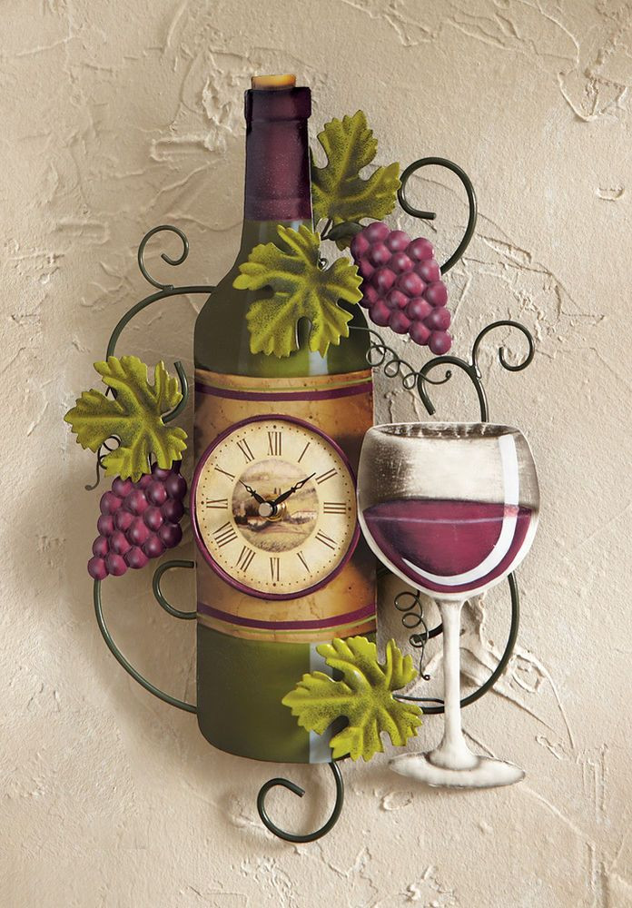 Best ideas about Grape And Wine Kitchen Decor
. Save or Pin Wine Bottle Wall Clock Grapes Vino Country Kitchen Bar Now.