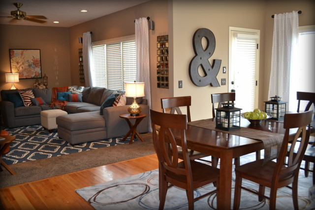 Best ideas about Gray Family Room
. Save or Pin Casual Orange Blue and Gray Family Room Traditional Now.