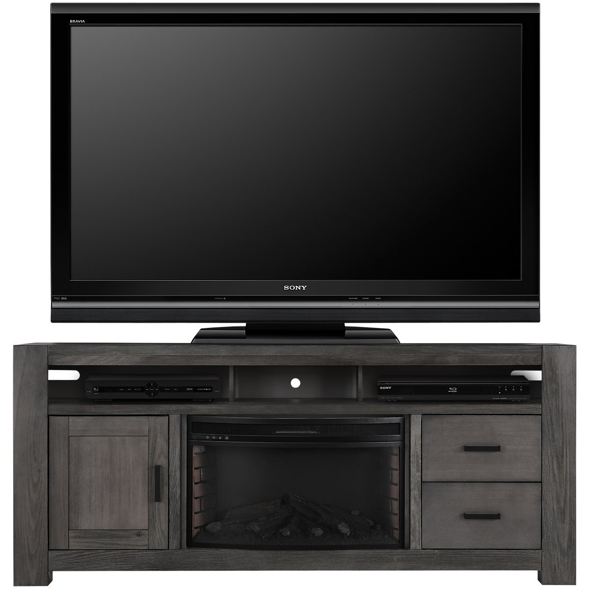 Best ideas about Gray Fireplace Tv Stand
. Save or Pin Empire Gray 84" TV Stand with Fireplace Insert Now.