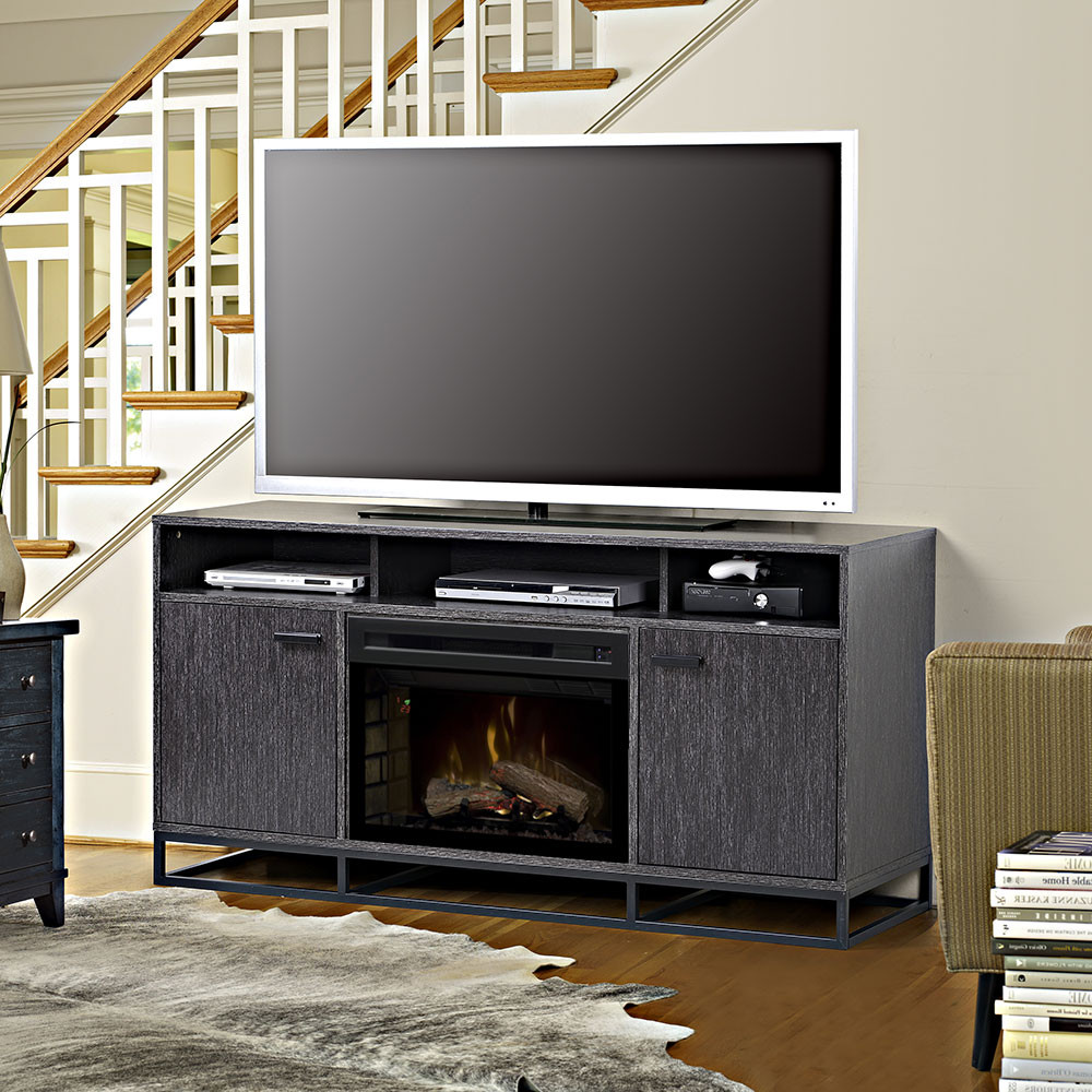 Best ideas about Gray Fireplace Tv Stand
. Save or Pin Reily Media Cabinet Grey Cerused & 25" Firebox Now.