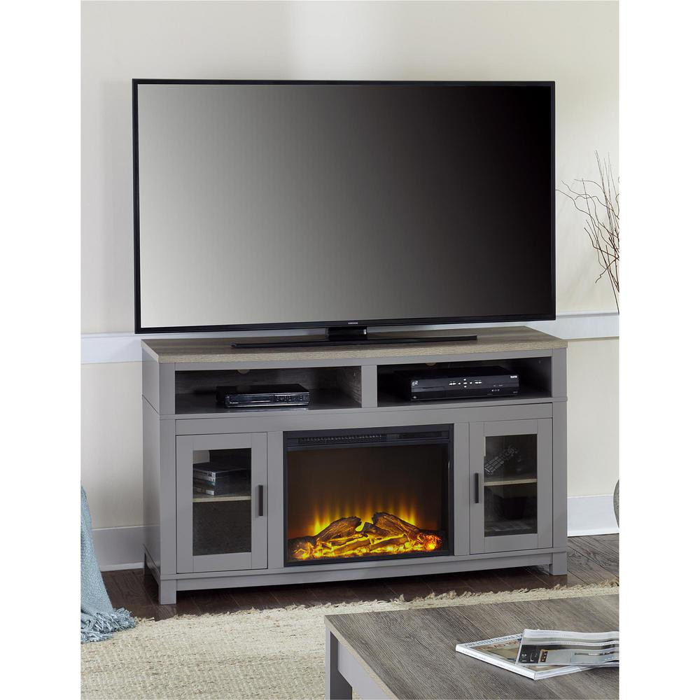 Best ideas about Gray Fireplace Tv Stand
. Save or Pin Ameriwood Carver Gray Electric Fireplace 60 in TV Stand Now.