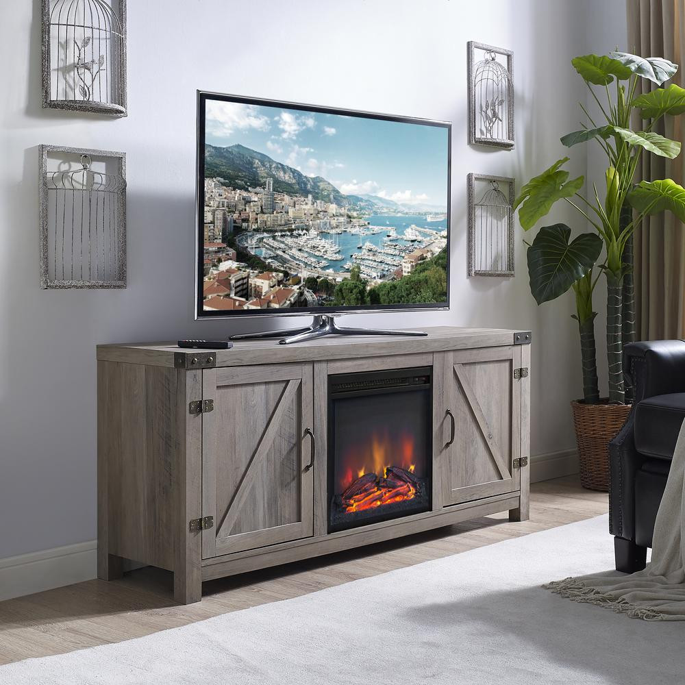 Best ideas about Gray Fireplace Tv Stand
. Save or Pin Walker Edison Furniture pany 58 in Grey Wash Barn Door Now.