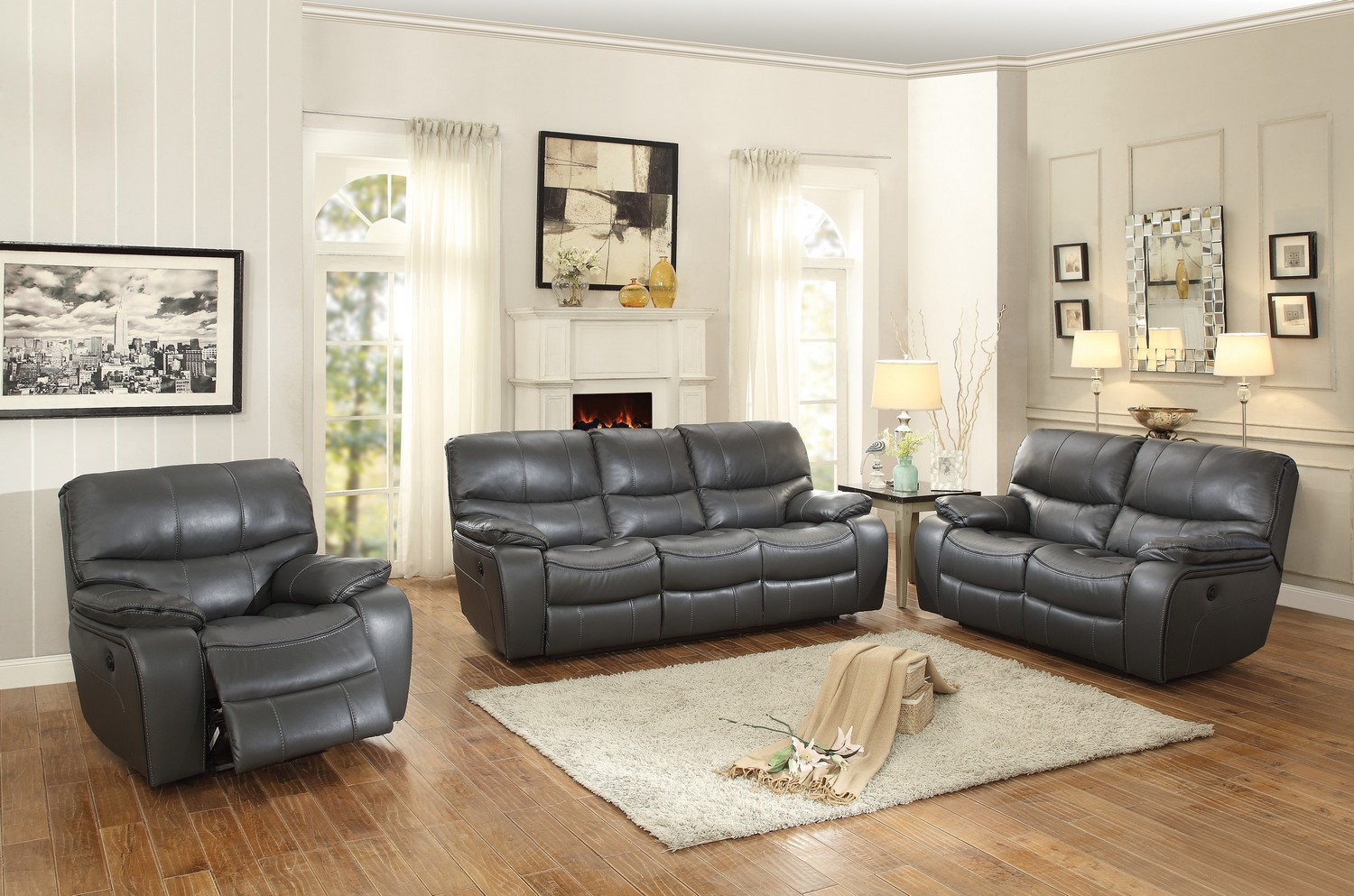 Best ideas about Gray Leather Sofa Set
. Save or Pin Homelegance Pecos Power Reclining Sofa Set Leather Gel Now.