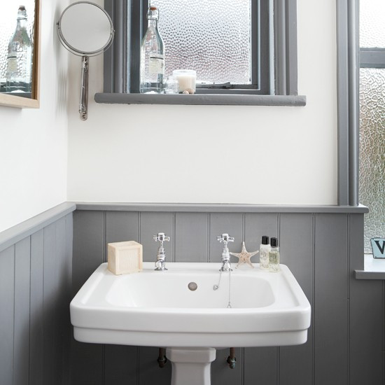 Best ideas about Grey Bathroom Ideas
. Save or Pin White and grey bathroom with traditional basin Now.