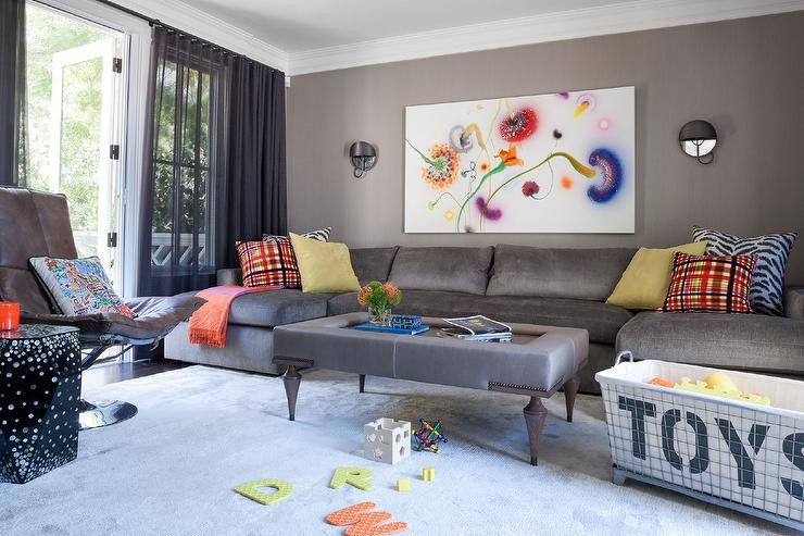 Best ideas about Grey Family Room
. Save or Pin Gray Family Room with Gray U Shaped Sectional Now.