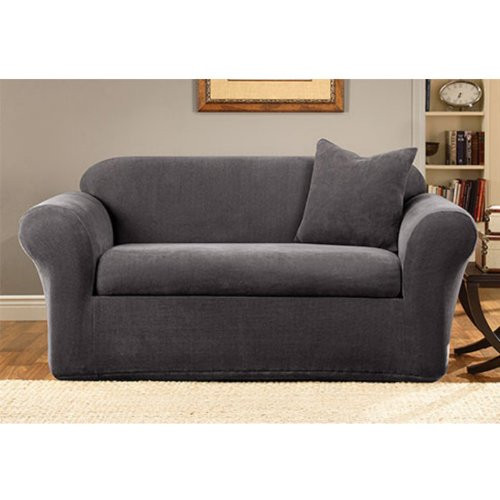 Best ideas about Grey Sofa Slipcover
. Save or Pin Sure Fit Stretch Metro 2 Piece Sofa Slipcover Gray Cheap Now.