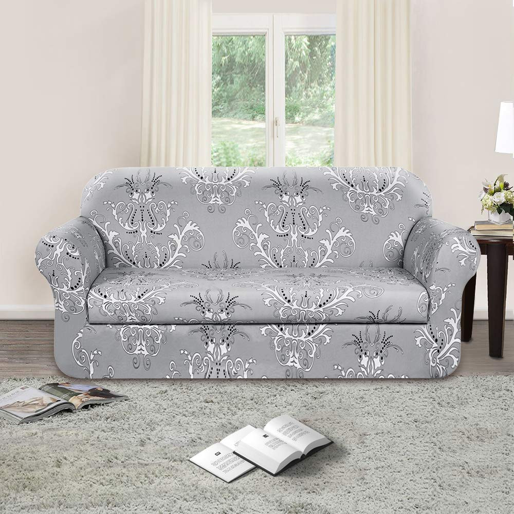 Best ideas about Grey Sofa Slipcover
. Save or Pin TIKAMI 2 Piece Spandex Printed Fit Stretch Sofa Slipcovers Now.