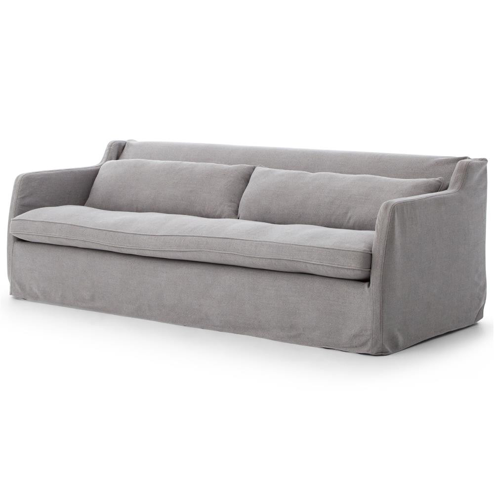 Best ideas about Grey Sofa Slipcover
. Save or Pin Stratus Modern Classic Pewter Grey Linen Slipcover Sofa Now.