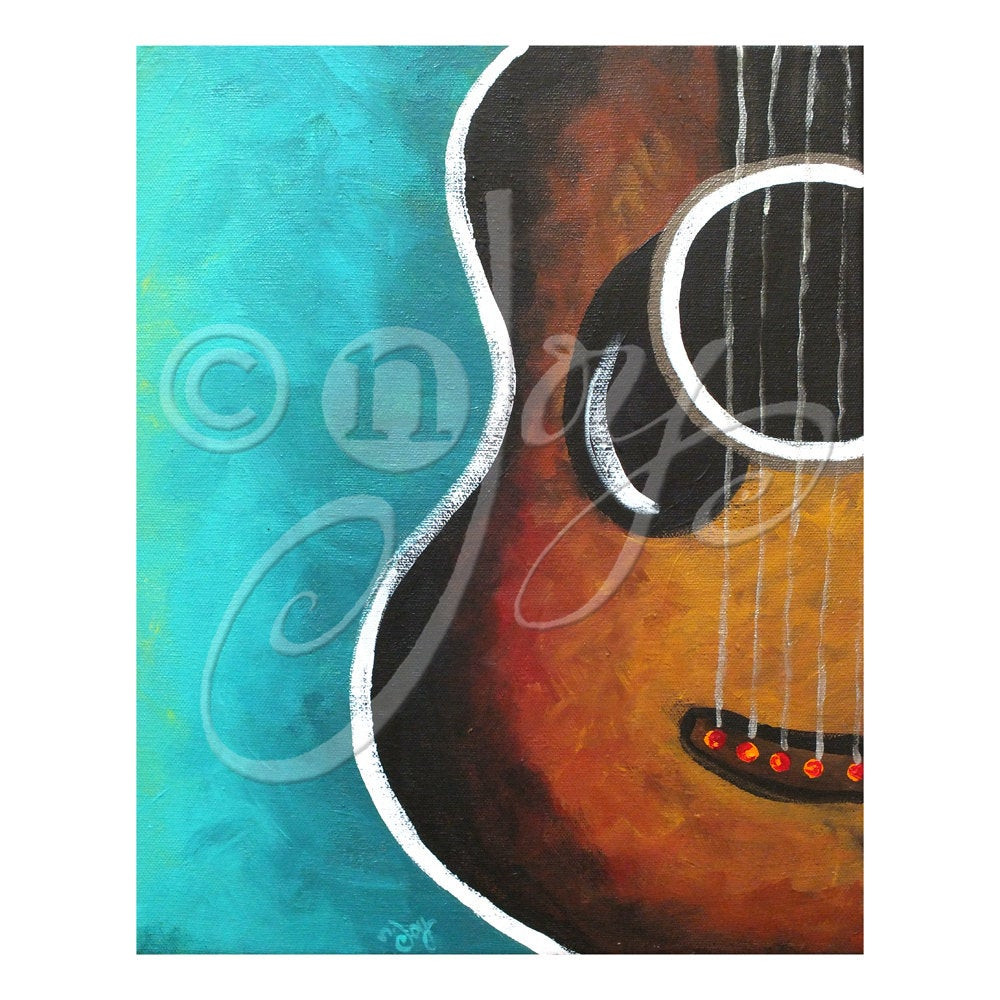 Best ideas about Guitar Wall Art
. Save or Pin Guitar Wall Art Print Smiling Guitar 16x20 Music Themed Now.