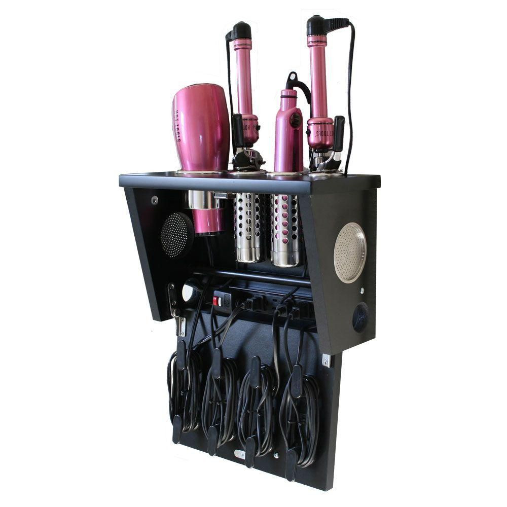 Best ideas about Hair Tool Organizer DIY
. Save or Pin POJJO Wall Mount Hair Appliance Storage System in Black Now.