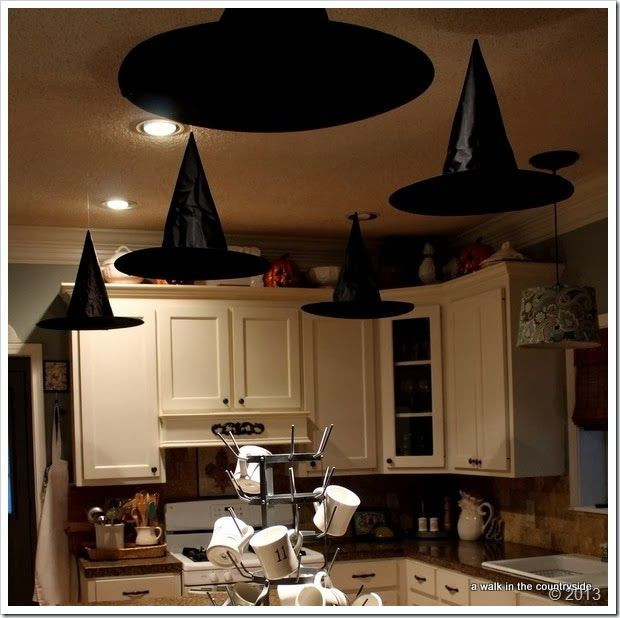Best ideas about Halloween Kitchen Decorations
. Save or Pin floating witchs hats for halloween party great kitchen Now.