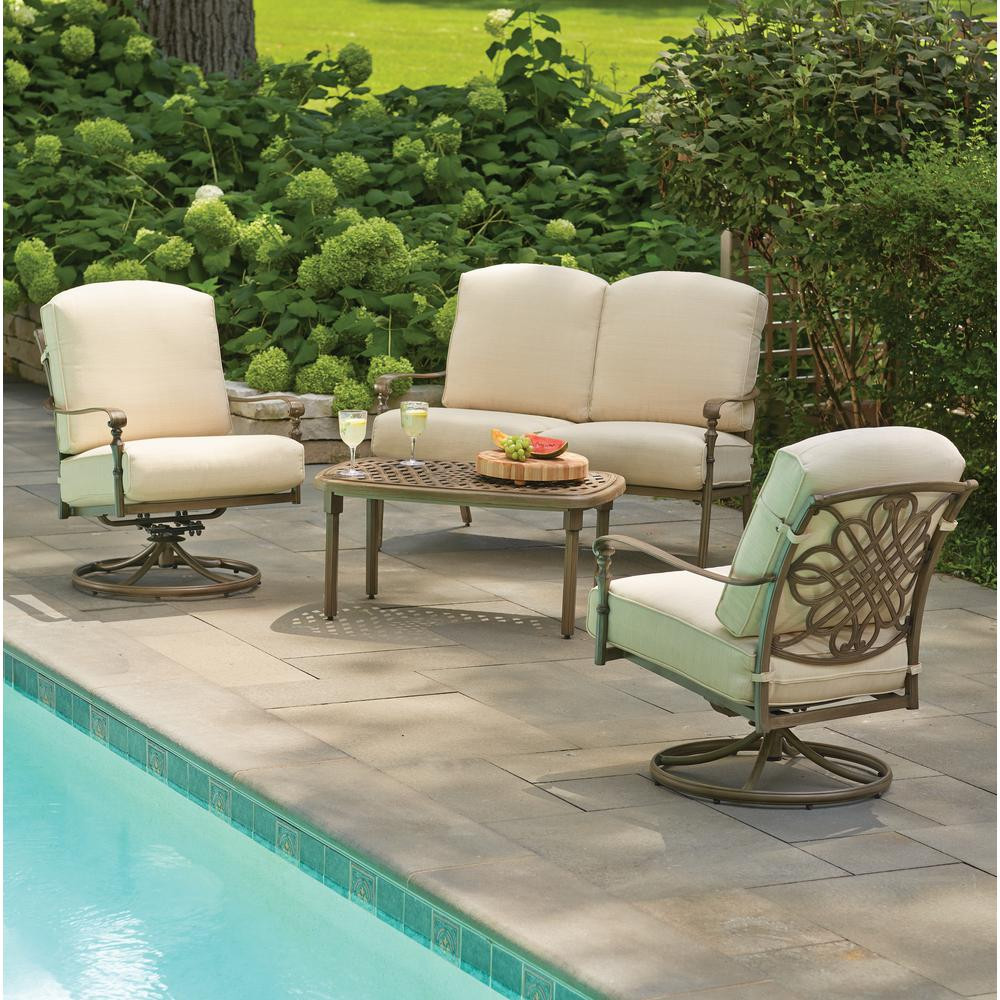 Best ideas about Hampton Bay Outdoor Furniture
. Save or Pin Hampton Bay Cavasso 4 Piece Metal Outdoor Deep Seating Set Now.