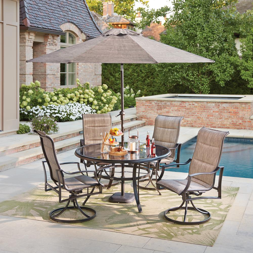 Best ideas about Hampton Bay Outdoor Furniture
. Save or Pin Hampton Bay Statesville Pewter 5 Piece Aluminum Outdoor Now.