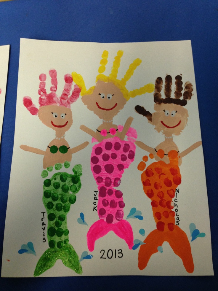 Best ideas about Handprint Crafts For Preschoolers
. Save or Pin Footprint handprint mermaids Now.