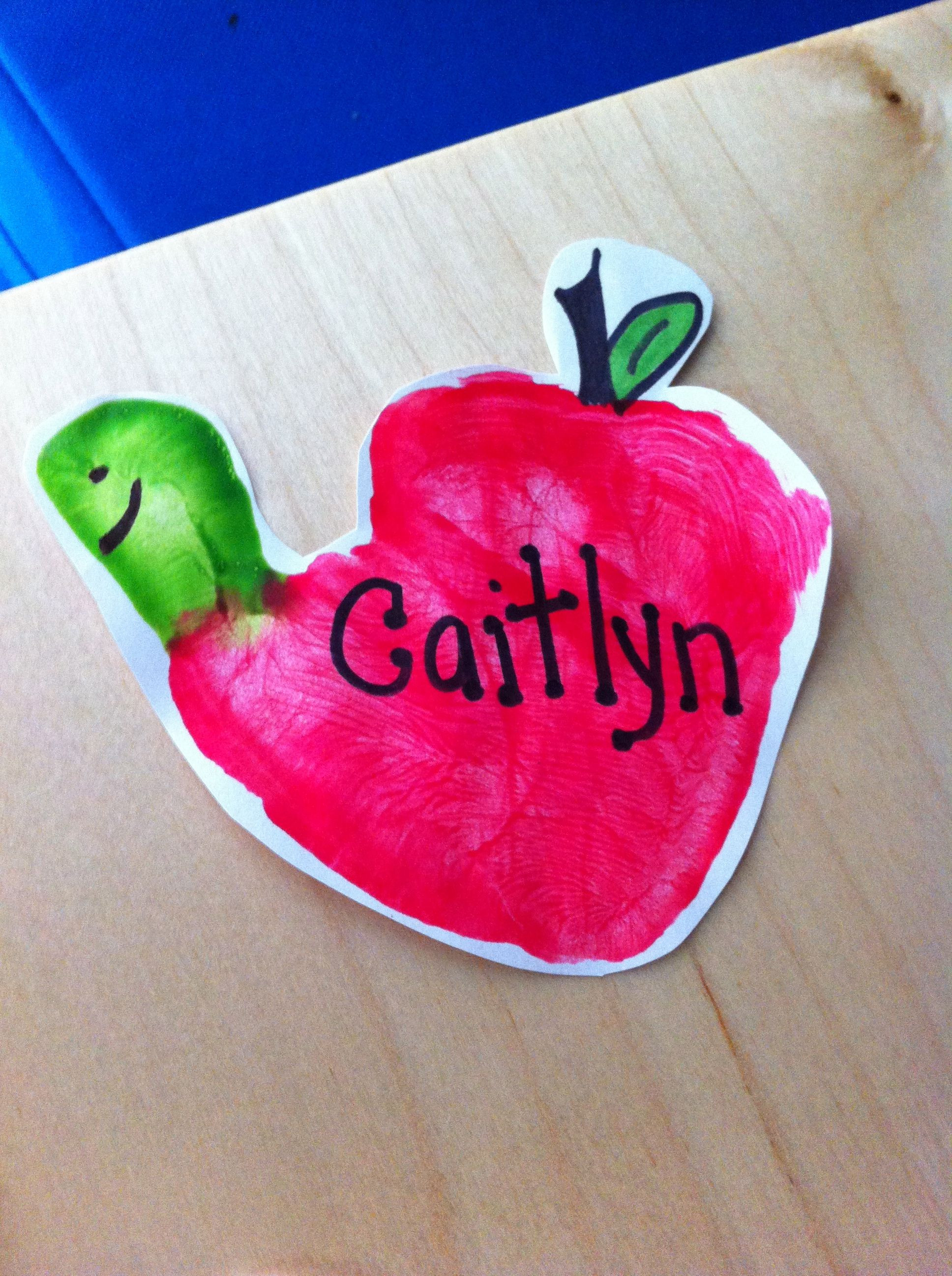 Best ideas about Handprint Crafts For Preschoolers
. Save or Pin Handprint "Wormy Apples" My Classroom Pinterest Now.