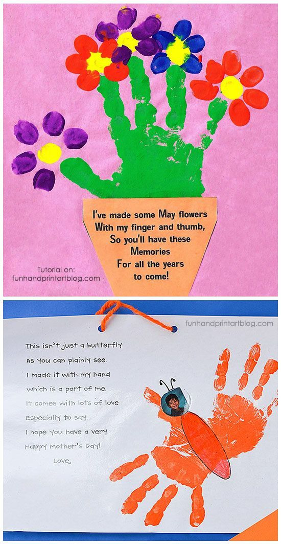 Best ideas about Handprint Crafts For Preschoolers
. Save or Pin Handprint and Fingerprint Flowerpot with Poem for Mother s Now.