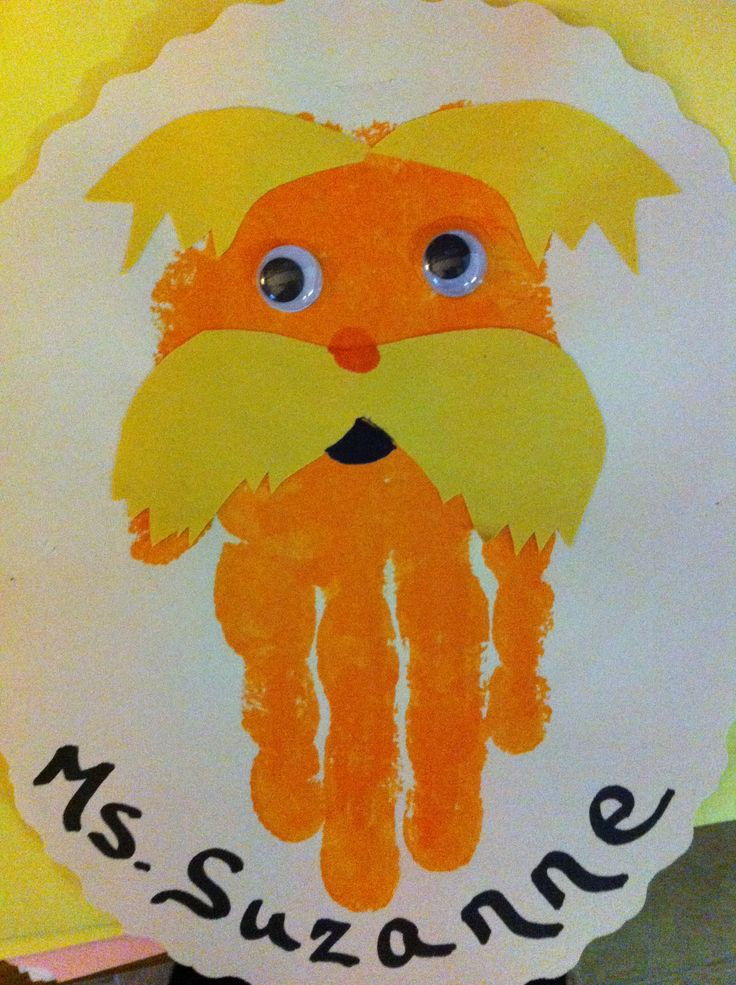 Best ideas about Handprint Crafts For Preschoolers
. Save or Pin Lorax handprint craft for preschoolers Now.