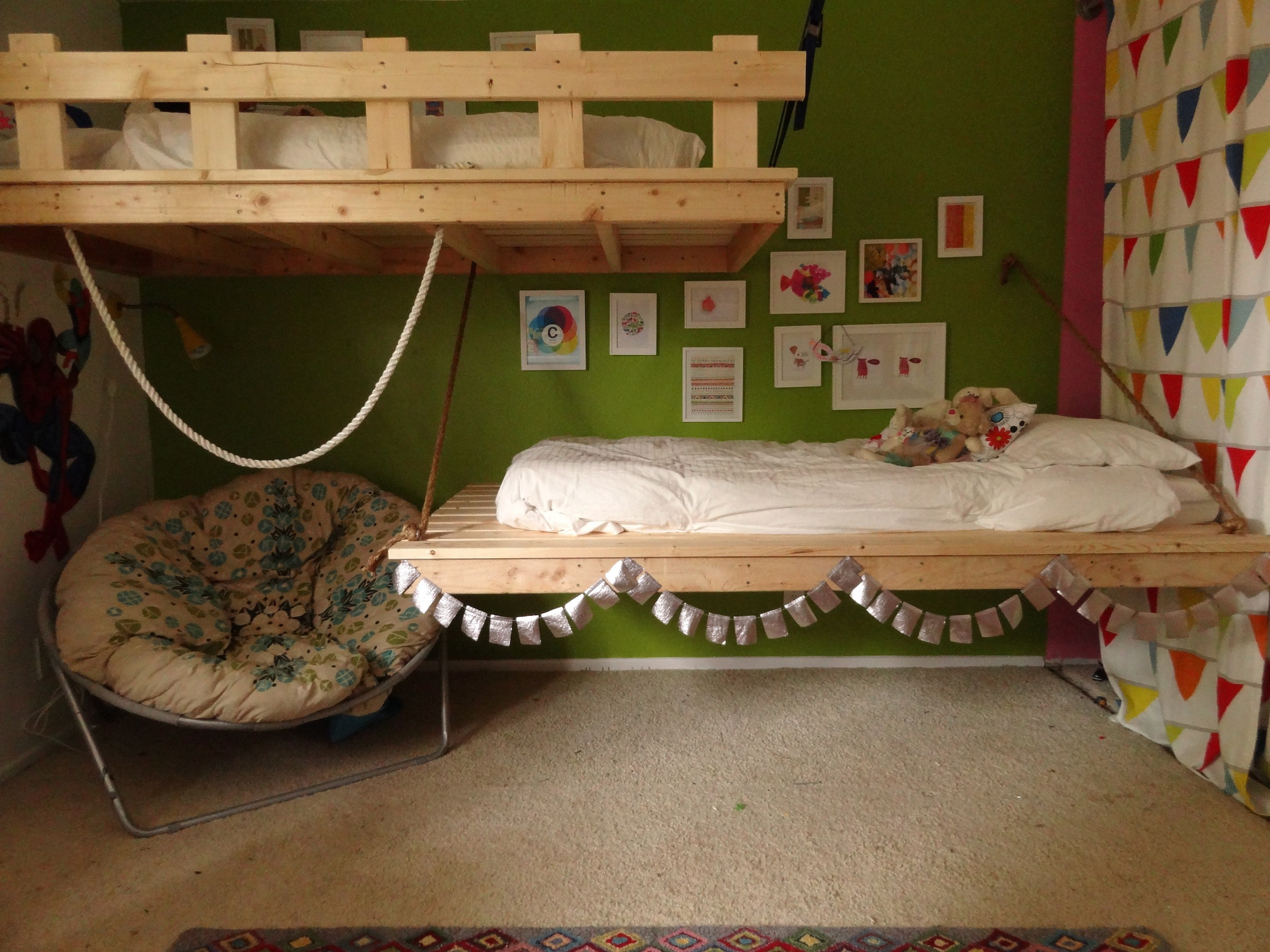 Best ideas about Hanging Beds DIY
. Save or Pin Hanging Beds for Our 3 and 5 Year Olds Now.