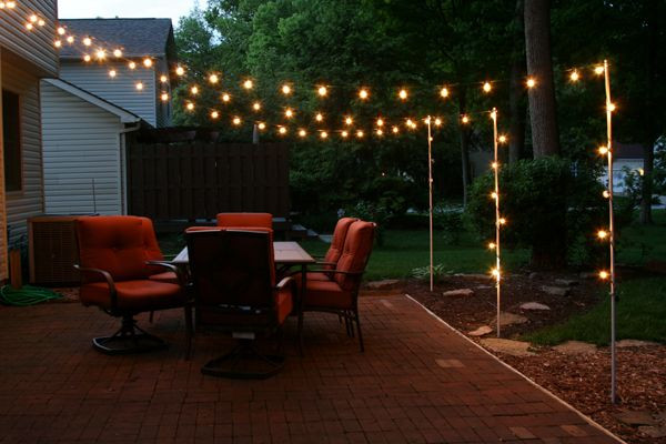 Best ideas about Hanging Patio Lights
. Save or Pin support poles for patio lights made from rebar and Now.