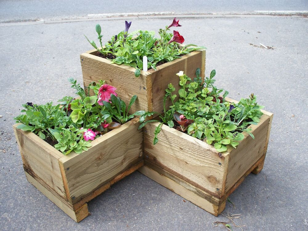 Best ideas about Herb Garden Planter
. Save or Pin Corner wooden garden planter wood trough L shaped timber Now.