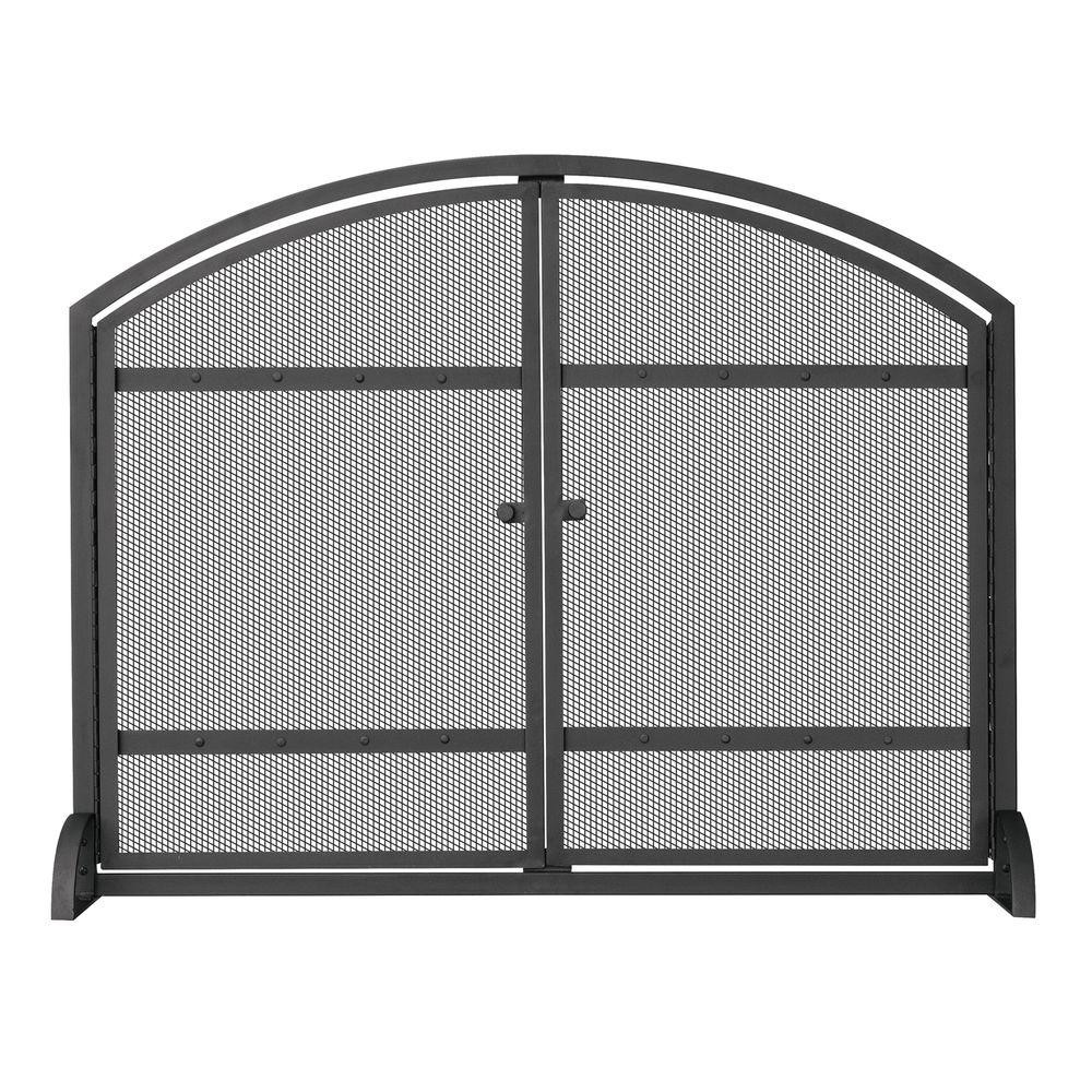 Best ideas about Home Depot Fireplace Screen
. Save or Pin UniFlame 1 Panel Arch Top Black Wrought Iron Fireplace Now.