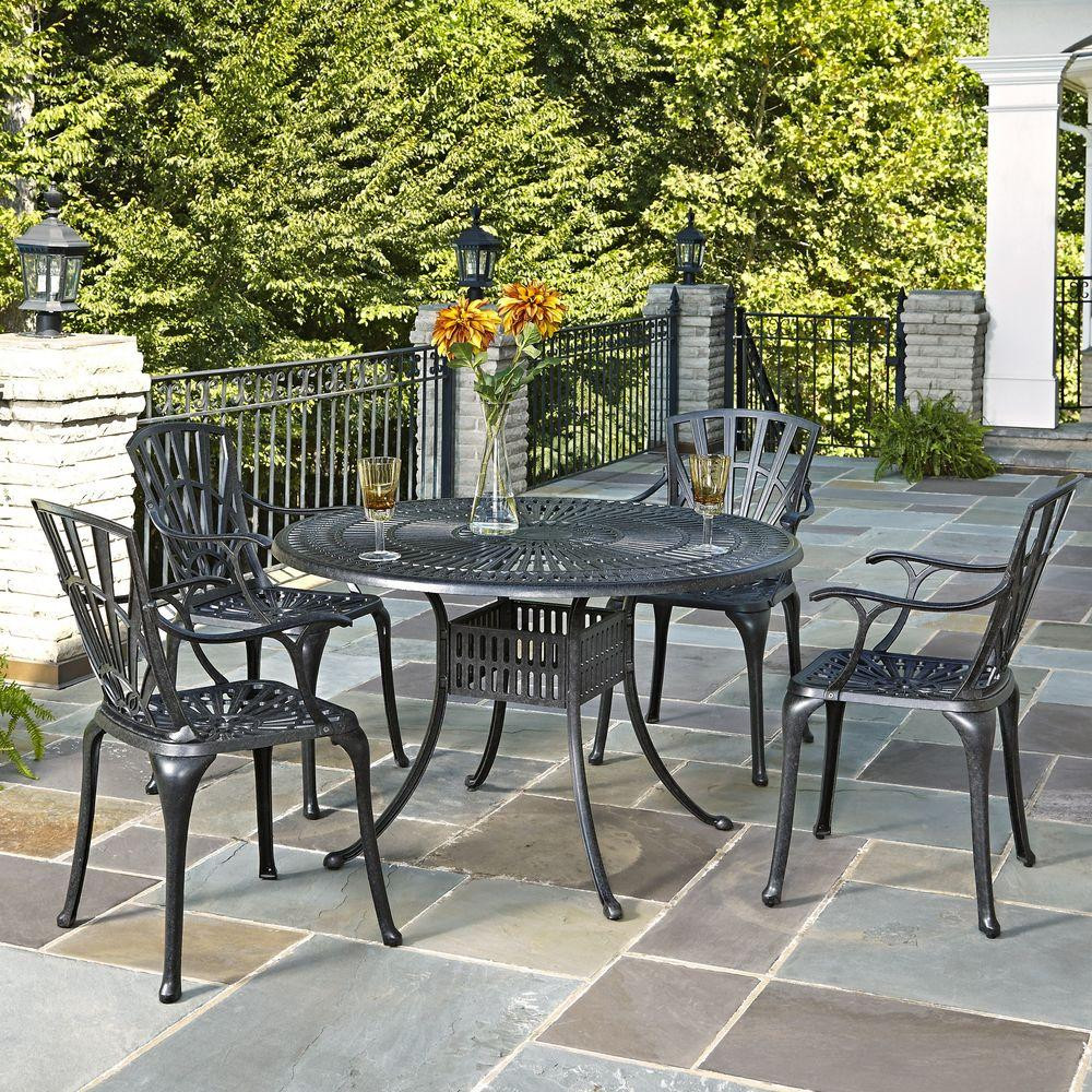 Best ideas about Home Depot Patio Dining Sets
. Save or Pin Home Styles Largo 48 in Cast Aluminum Charcoal Outdoor 5 Now.