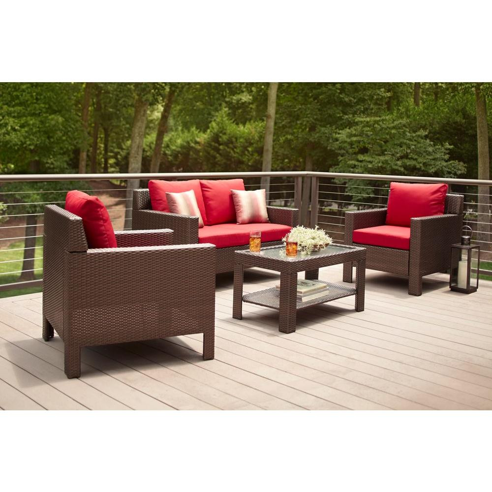 Best ideas about Home Depot Patio Furniture
. Save or Pin Hampton Bay Beverly 4 Piece Patio Deep Seating Set with Now.