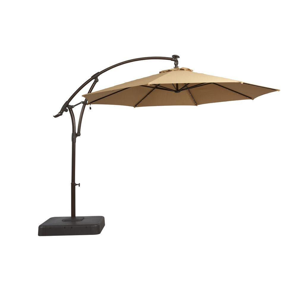 Best ideas about Home Depot Patio Umbrellas
. Save or Pin Hampton Bay 11 ft fset LED Patio Umbrella in Tan Now.