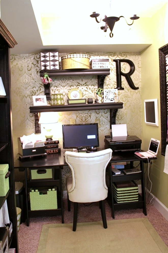 Best ideas about Home Office Ideas For Small Spaces
. Save or Pin Wallpapered fice Nook Southern Hospitality Now.