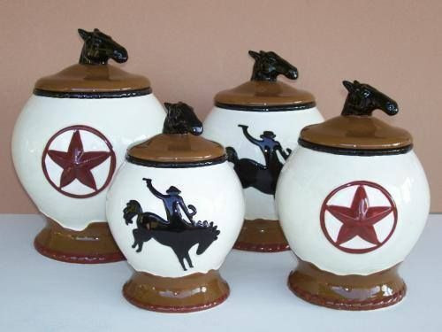 Best ideas about Horse Kitchen Decor
. Save or Pin New WESTERN CANISTER SET Horse COWBOY Star Kitchen Decor Now.