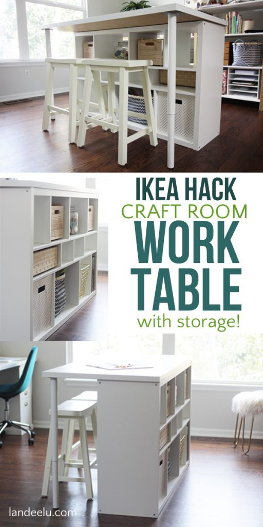 Best ideas about Ikea Craft Room Ideas
. Save or Pin IKEA Hack Craft Room Work Table landeelu Now.