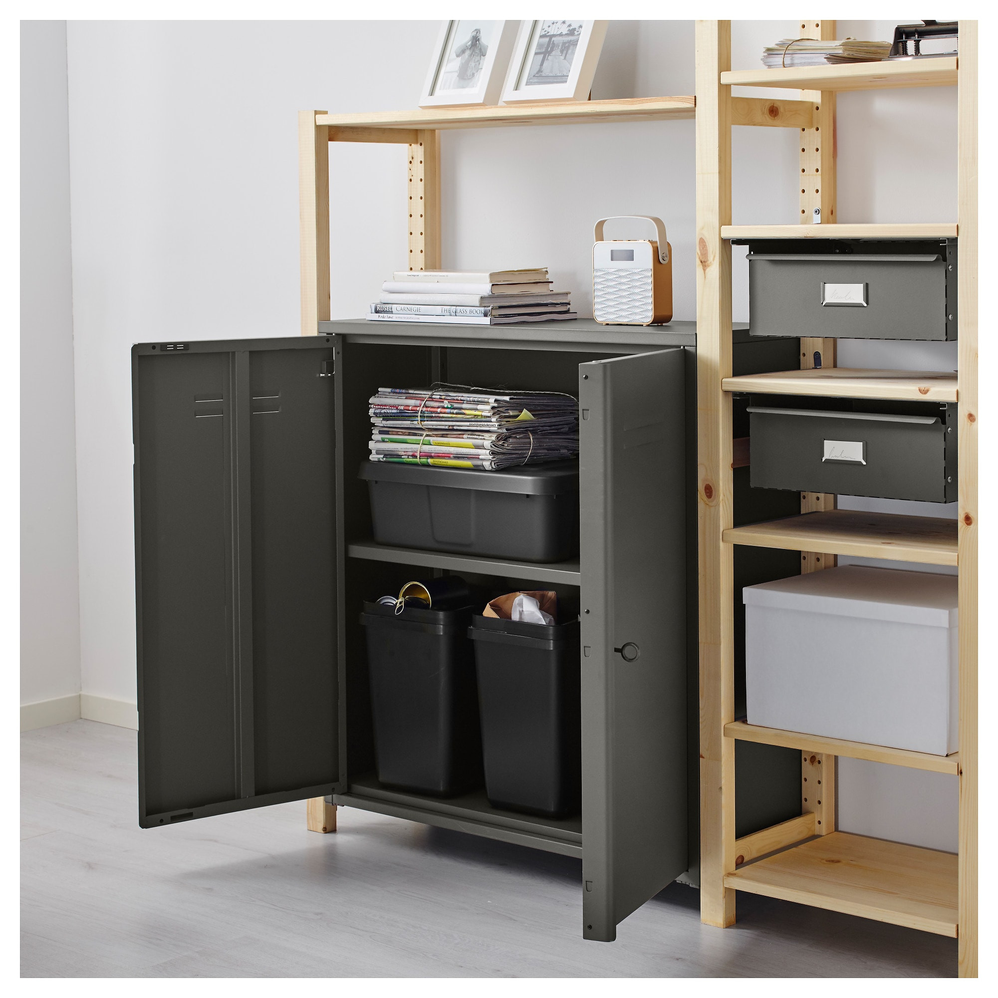 Best ideas about Ikea Ivar Cabinet
. Save or Pin IVAR 2 sections shelves cabinet Pine grey 134 x 30 x 179 Now.