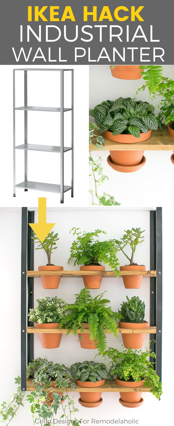 Best ideas about Ikea Outdoor Planters
. Save or Pin HYLLIS IKEA Hack Industrial Wall Planter • Grillo Designs Now.