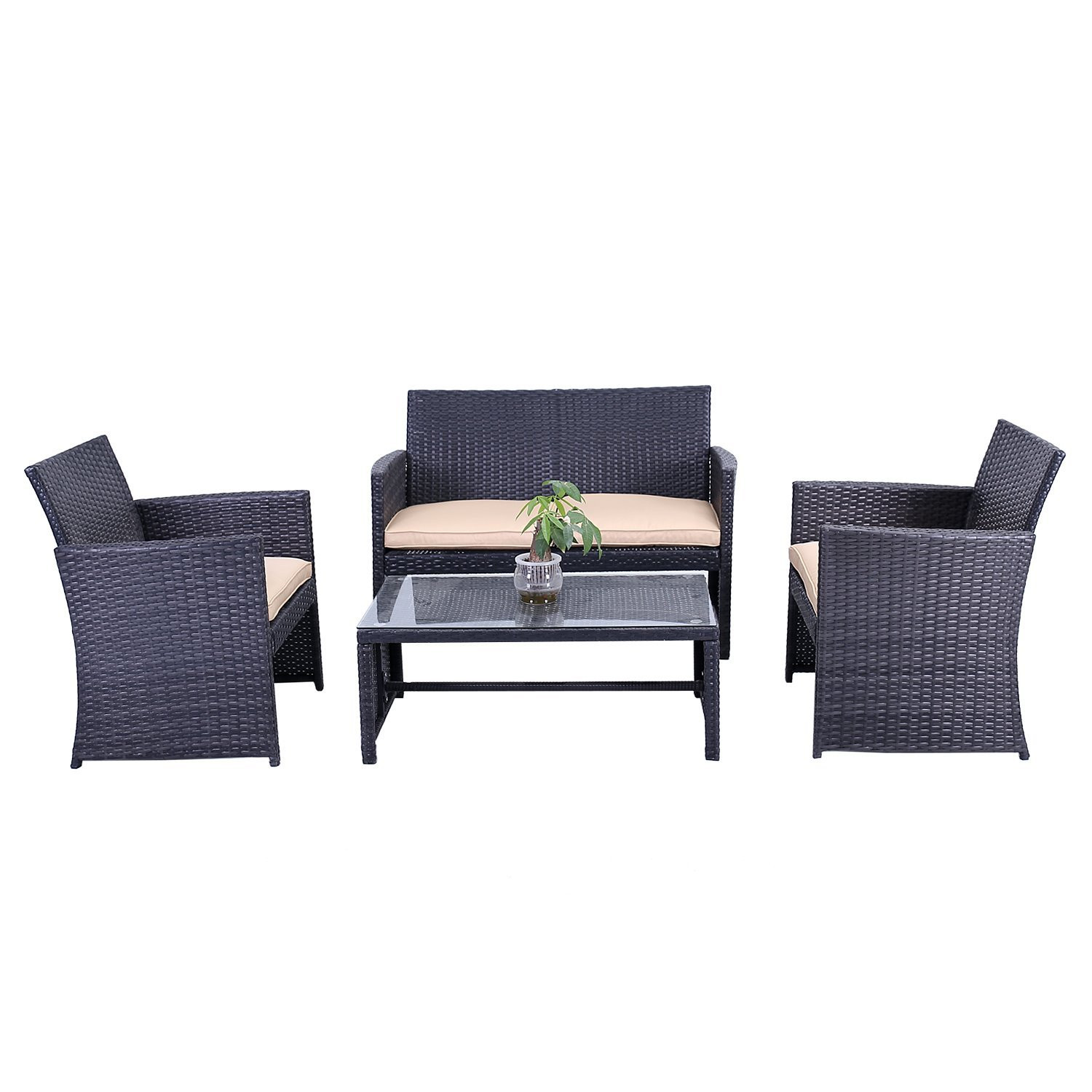 Best ideas about Indoor Patio Furniture
. Save or Pin BizX RTCRM07BLK Indoor Outdoor Seattle Rattan 4 Piece Now.