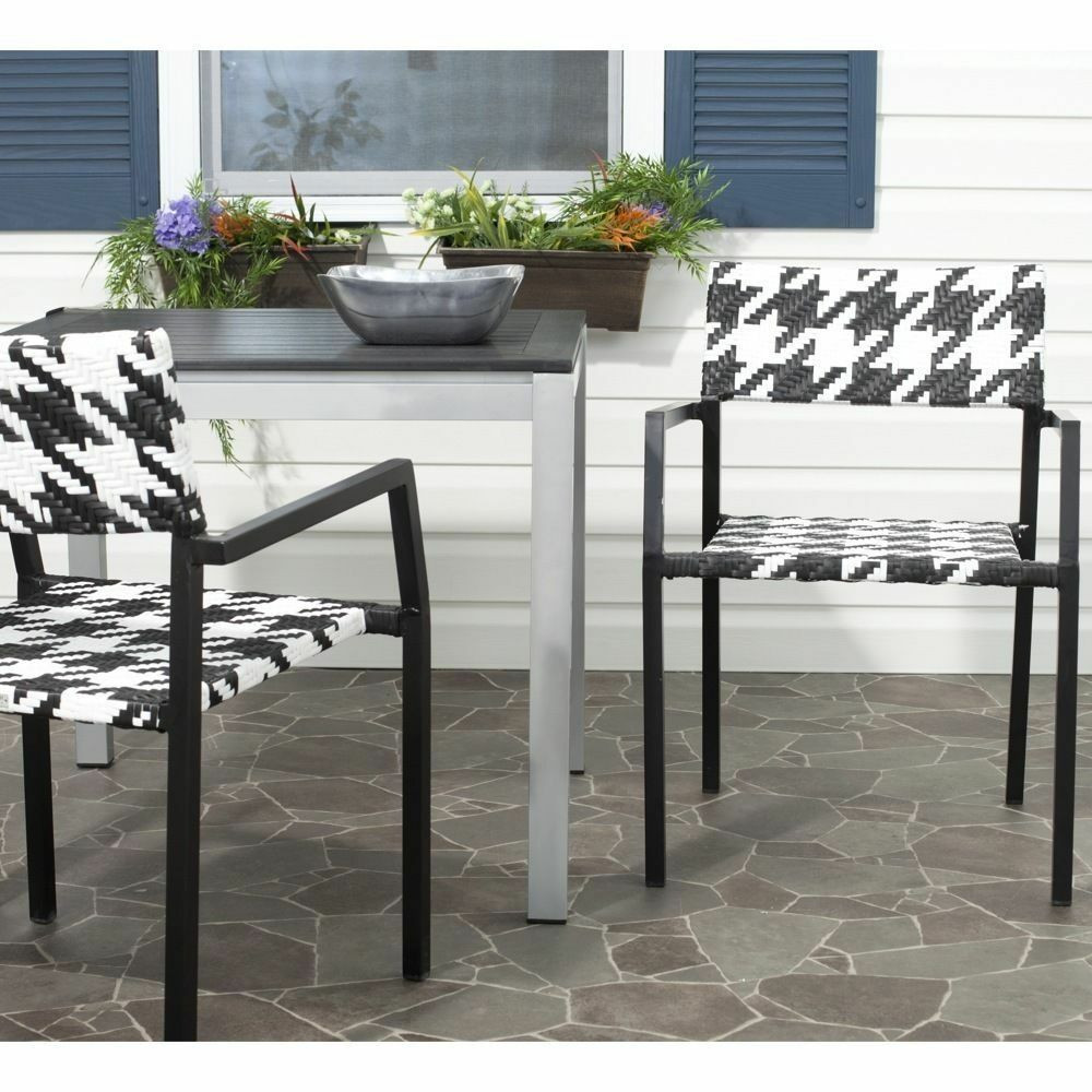 Best ideas about Indoor Patio Furniture
. Save or Pin Safavieh Indoor Outdoor Halden White Black Arm Chair Set Now.