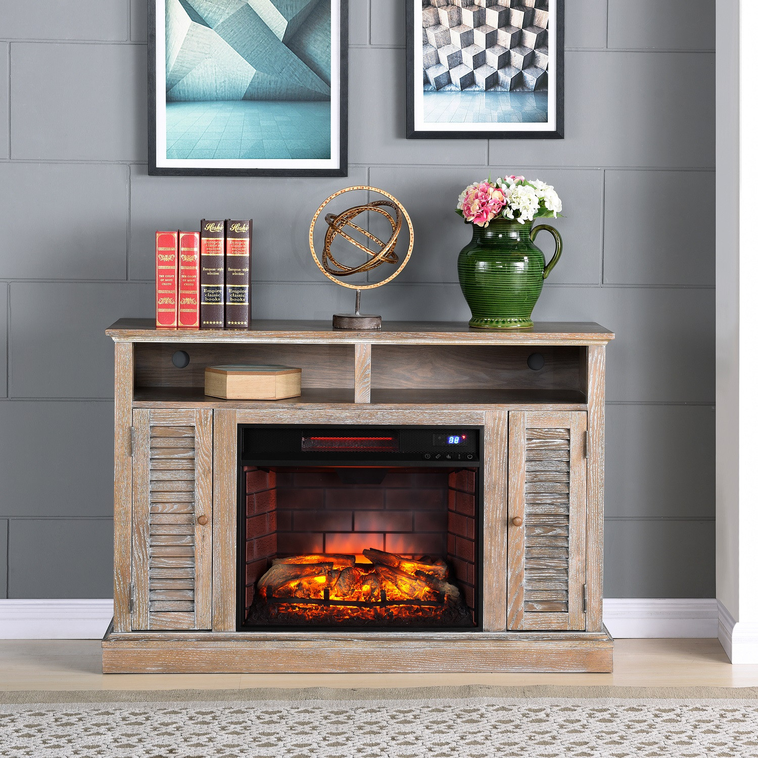 Best ideas about Infrared Fireplace Tv Stand
. Save or Pin 48" Antebellum Infrared Fireplace TV Stand Burnt Oak Now.