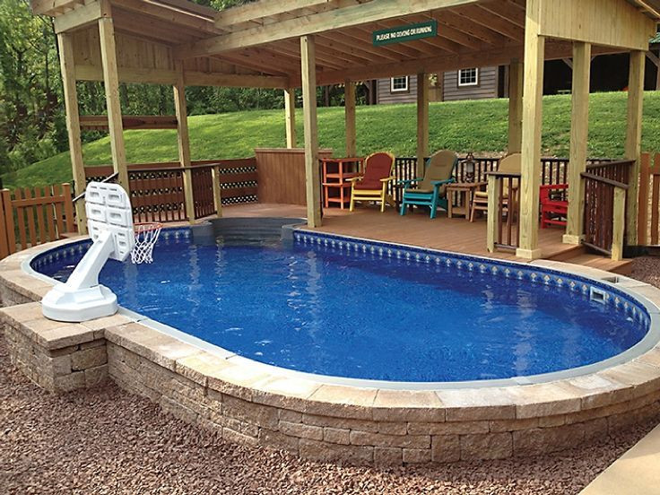 Best ideas about Inground Pool Deck Ideas
. Save or Pin Semi Inground Pool patio deck design Now.