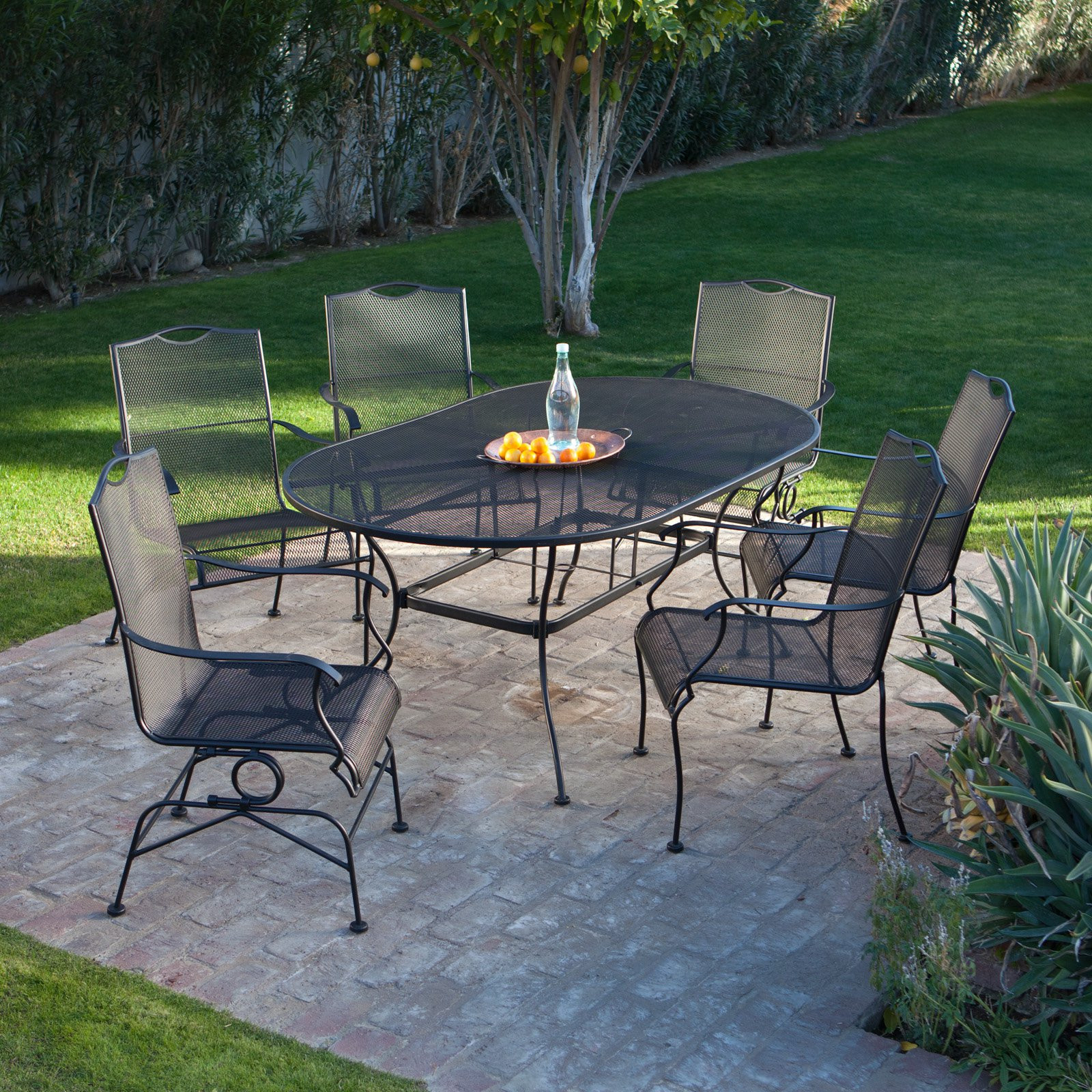 Best ideas about Iron Patio Set
. Save or Pin Woodard Stanton Wrought Iron Dining Set Seats 6 Patio Now.