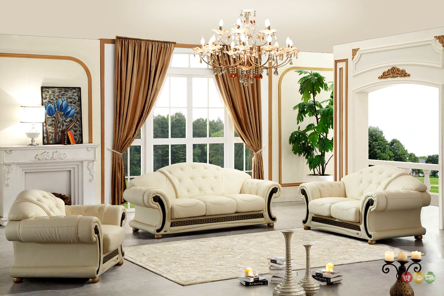 Best ideas about Italian Sofa Set
. Save or Pin Versace Cleopatra Cream Italian Top Grain Leather Beige Now.