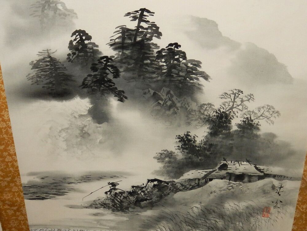 Best ideas about Japan Landscape Paintings
. Save or Pin LARGE JAPANESE WATERCOLOR MAN FISHING RIVER LANDSCAPE Now.