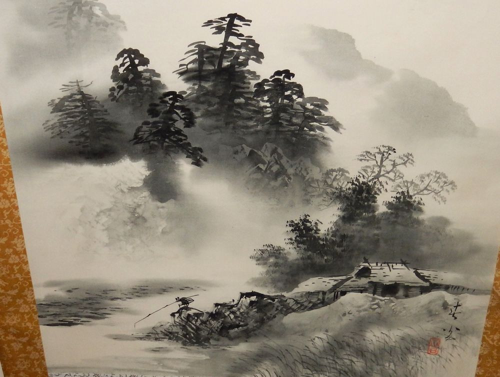 Best ideas about Japanese Landscape Painting
. Save or Pin LARGE JAPANESE WATERCOLOR MAN FISHING RIVER LANDSCAPE Now.