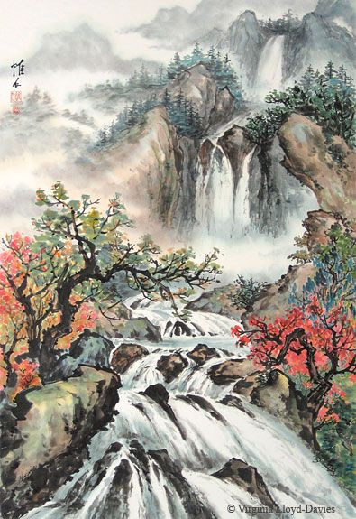 Best ideas about Japanese Landscape Painting
. Save or Pin Waterfall mountain trees rocks river rapids Spring Now.