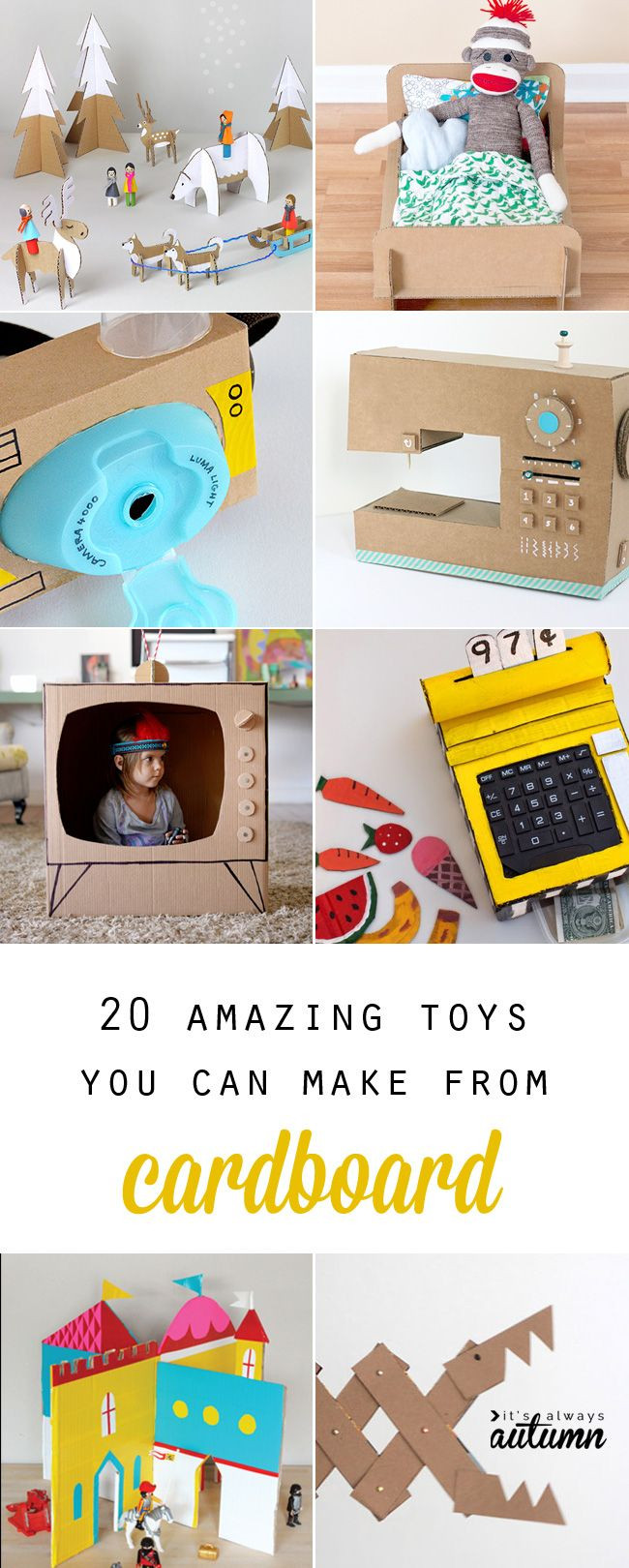 Best ideas about Kid Crafts Toys
. Save or Pin 20 coolest toys you can make from cardboard Now.