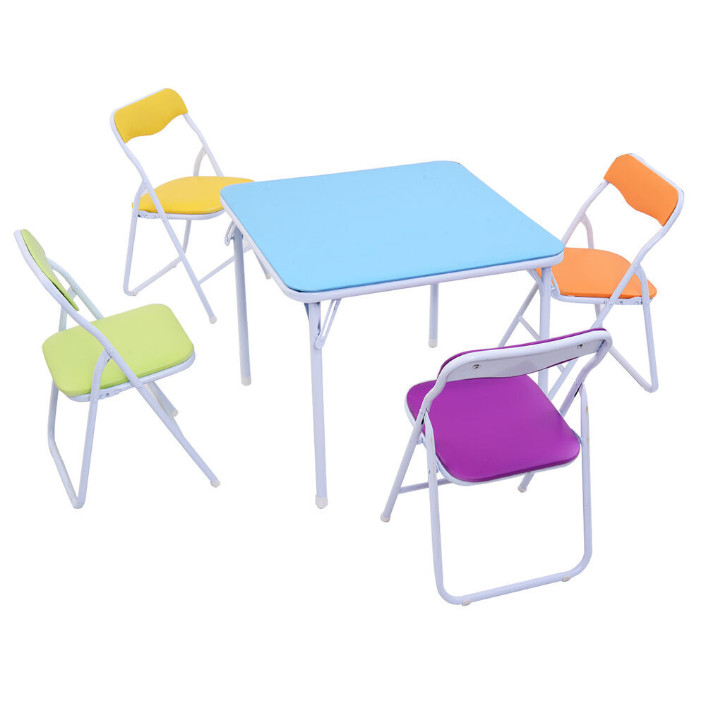 Best ideas about Kids Folding Table And Chairs
. Save or Pin Kids 5 Piece Folding Table Chair Set Children Multicolor Now.