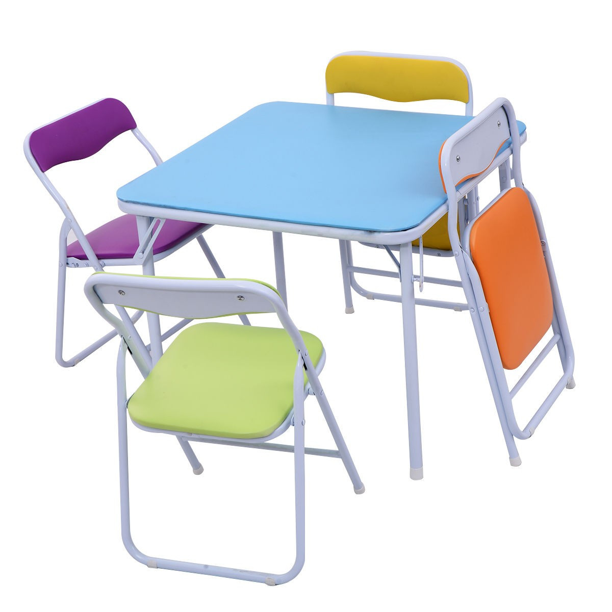 Best ideas about Kids Folding Table And Chairs
. Save or Pin Set of 5 Multicolor Kids Table and Chairs Baby & Toddler Now.